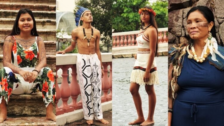 Mostra indígena de moda e adereços em Manaus